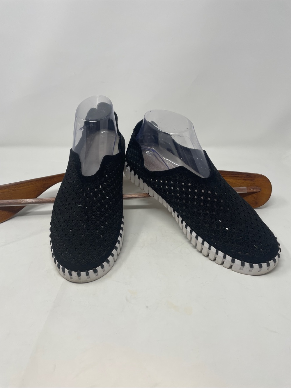 Ilse Jacobsen Slip-On Black Sneakers  with White Soles Size 9.5